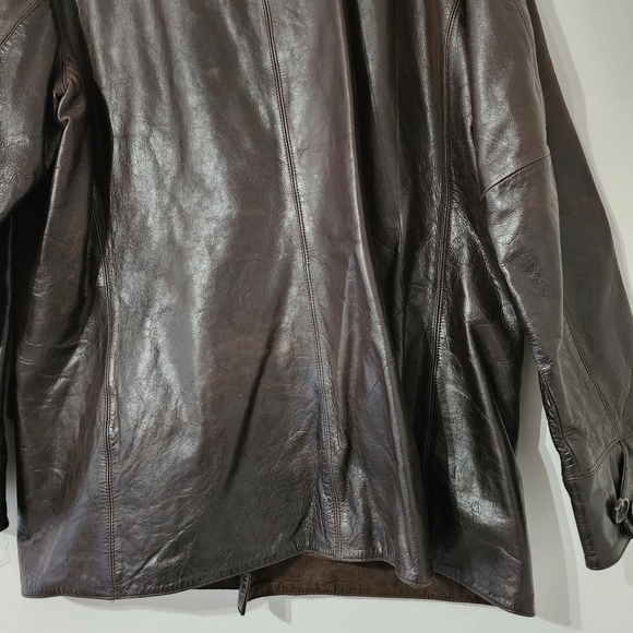 Banana Republic Vintage Men's Brown Leather Jacket XL - Picture 7 of 9